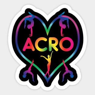 Rainbow Heart Acro Sticker